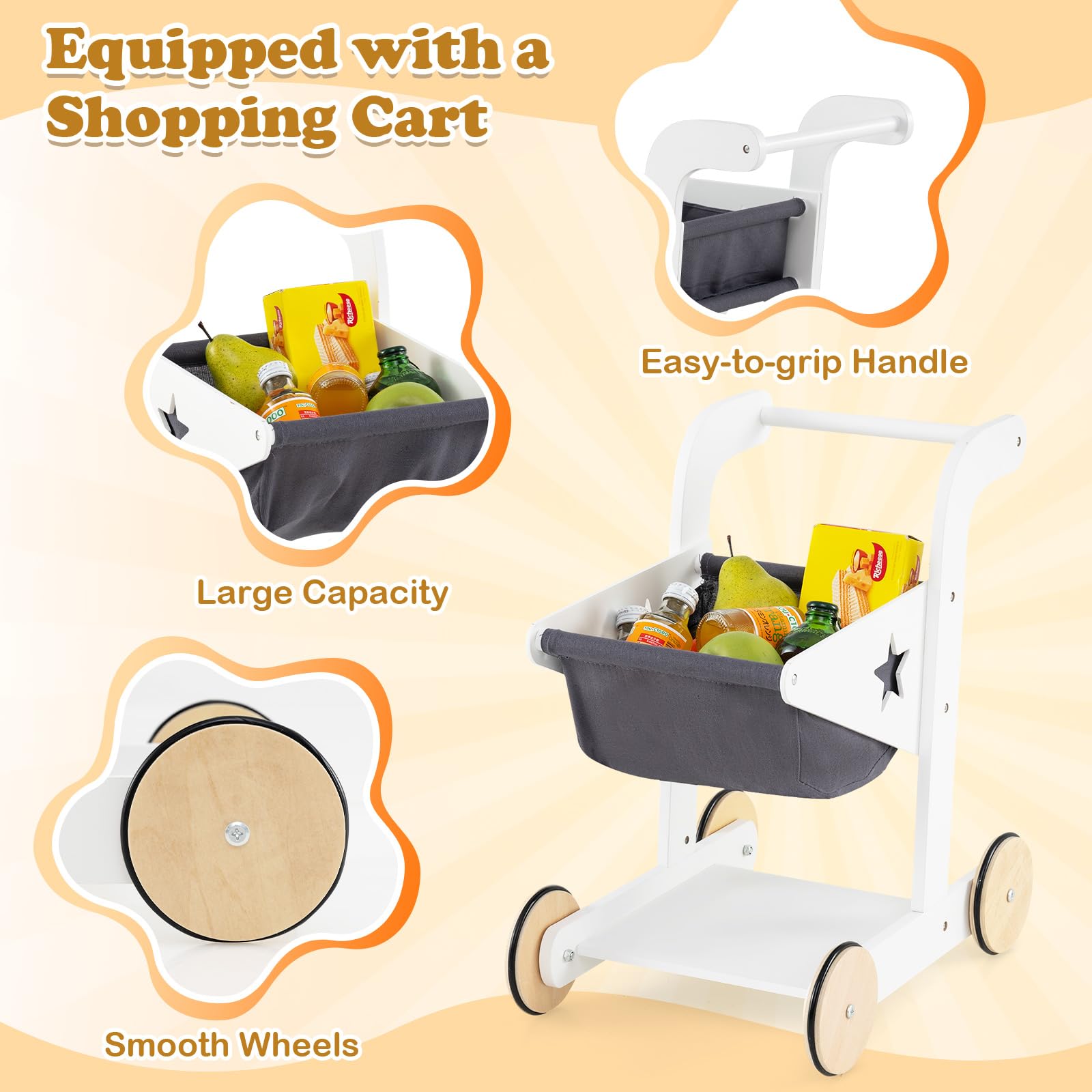 Foto 5 pulgar | Set Costzon Para Tienda De Comestibles Con Carrito De Compras Desde Hace Más De 3 Años - Venta Internacional.