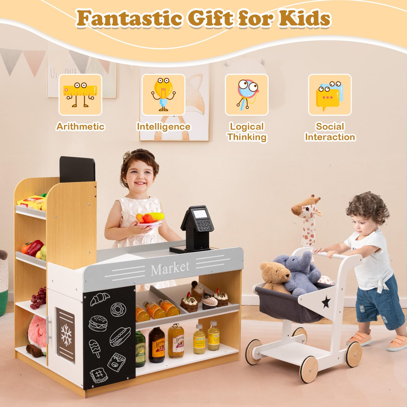 Foto 6 pulgar | Set Costzon Para Tienda De Comestibles Con Carrito De Compras Desde Hace Más De 3 Años - Venta Internacional.