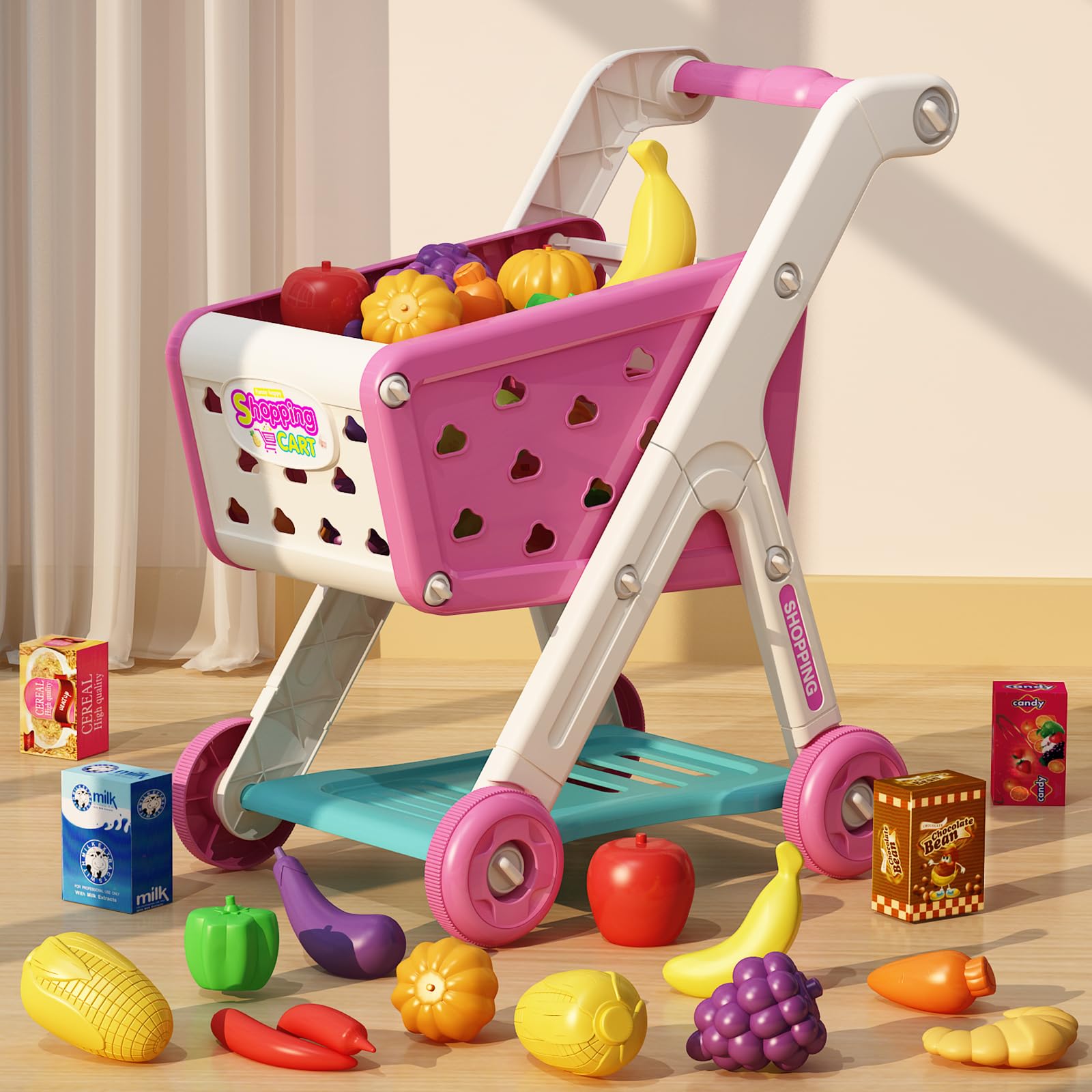 Foto 3 pulgar | Juego Para Carrito De Compras Jovow, 98 Piezas, Con Comida Simulada Para Más De 3 Años - Venta Internacional.