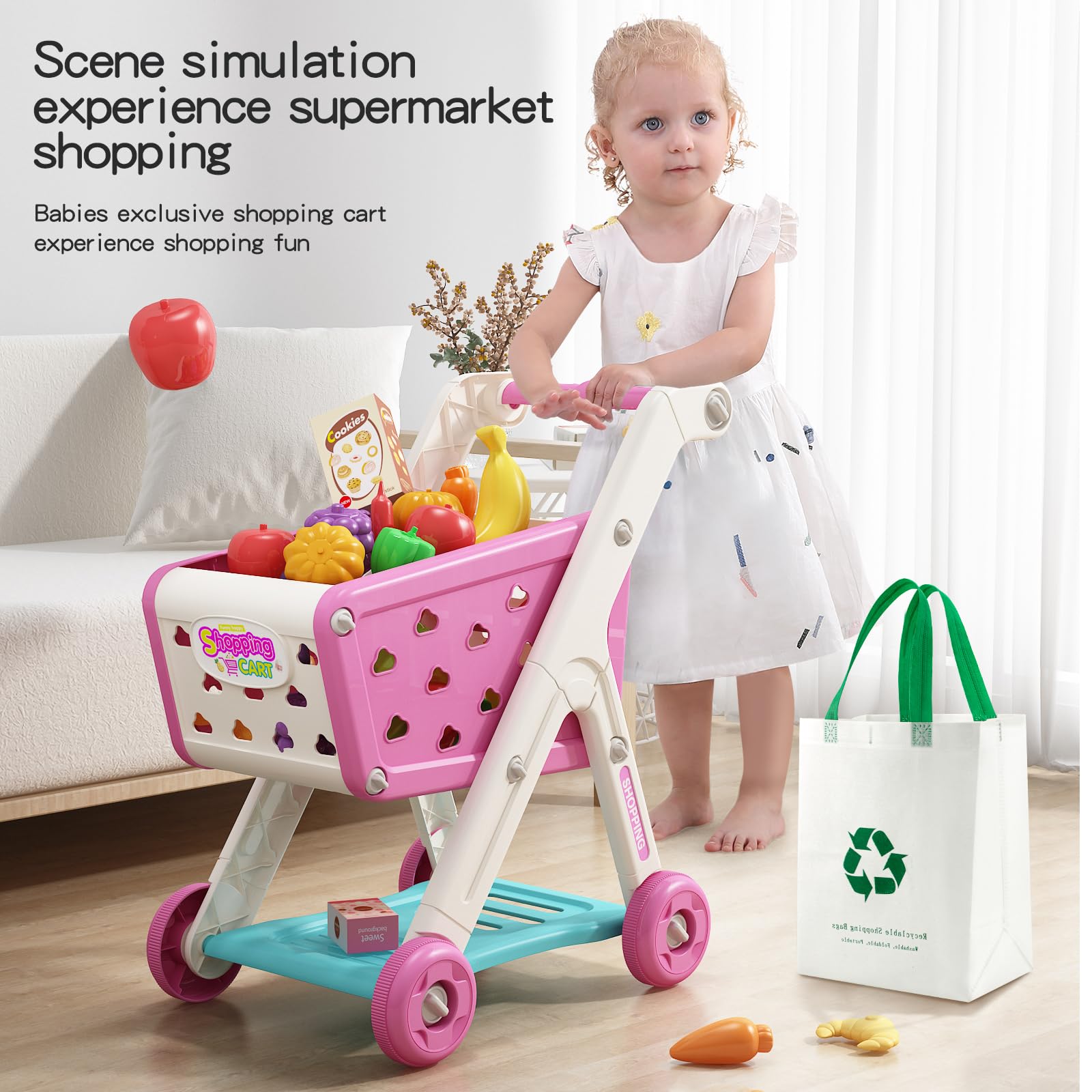 Foto 7 pulgar | Juego Para Carrito De Compras Jovow, 98 Piezas, Con Comida Simulada Para Más De 3 Años - Venta Internacional.