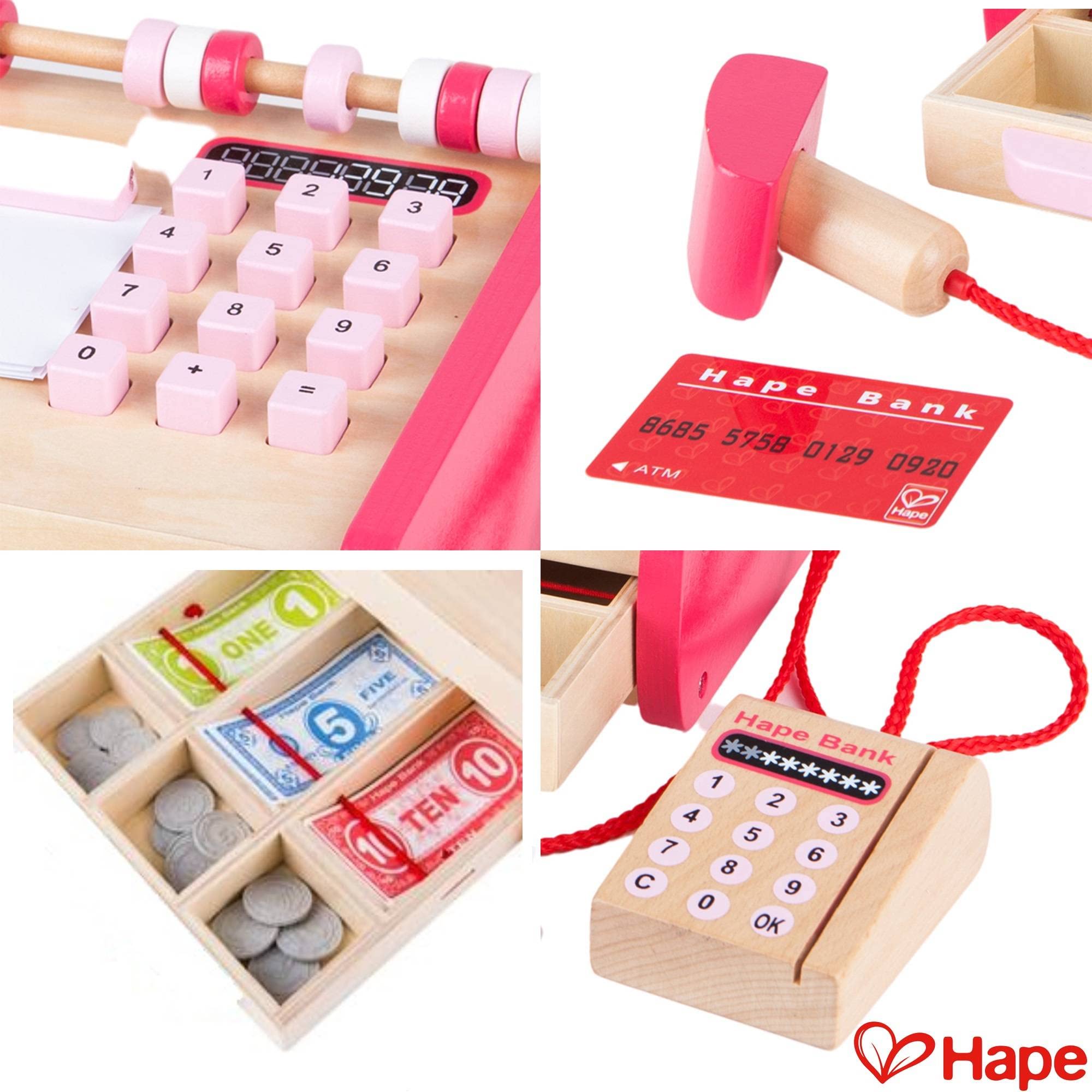 Foto 3 pulgar | Set De Juegos De Simulación Checkout Register Hape Checkout De Madera - Venta Internacional.