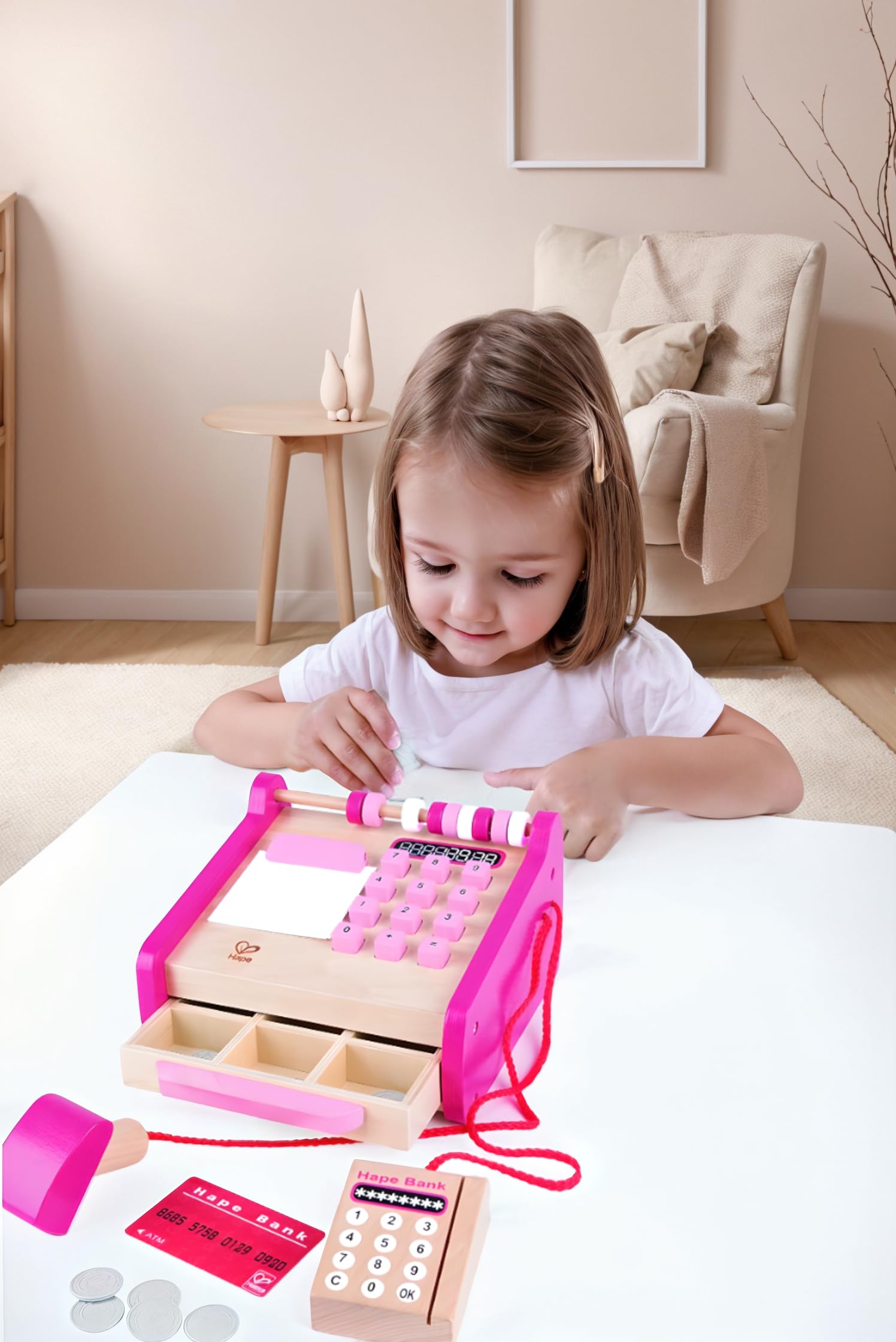 Foto 4 pulgar | Set De Juegos De Simulación Checkout Register Hape Checkout De Madera - Venta Internacional.