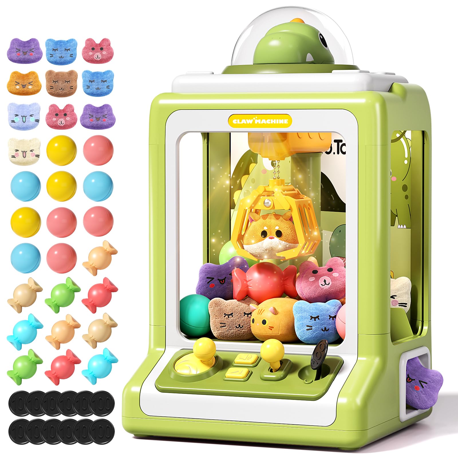 Foto 2 pulgar | Mini Máquina Expendedora Claw Machine Jovow Con Monedas De Juego Y Música Para Niños - Venta Internacional.