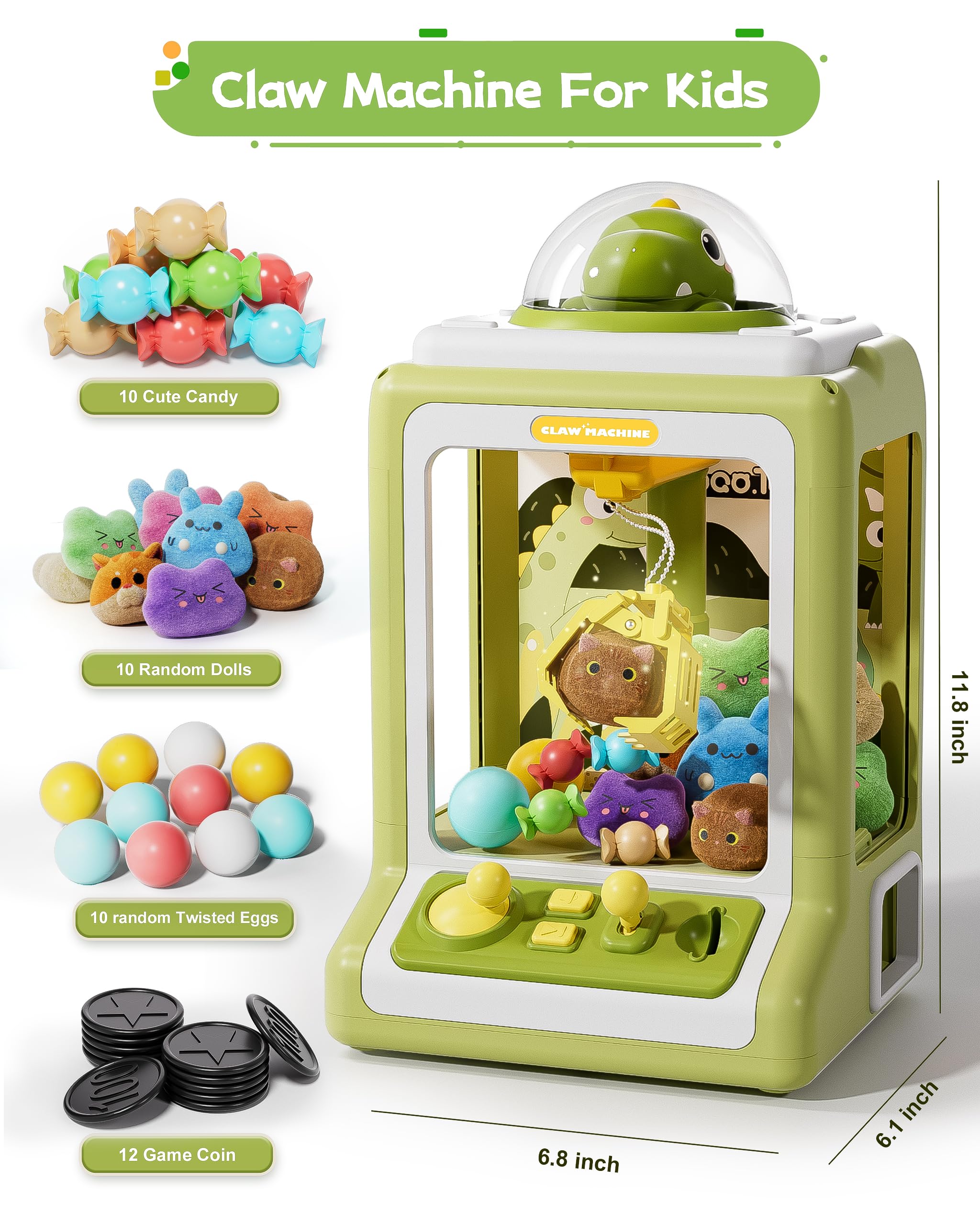 Foto 5 pulgar | Mini Máquina Expendedora Claw Machine Jovow Con Monedas De Juego Y Música Para Niños - Venta Internacional.