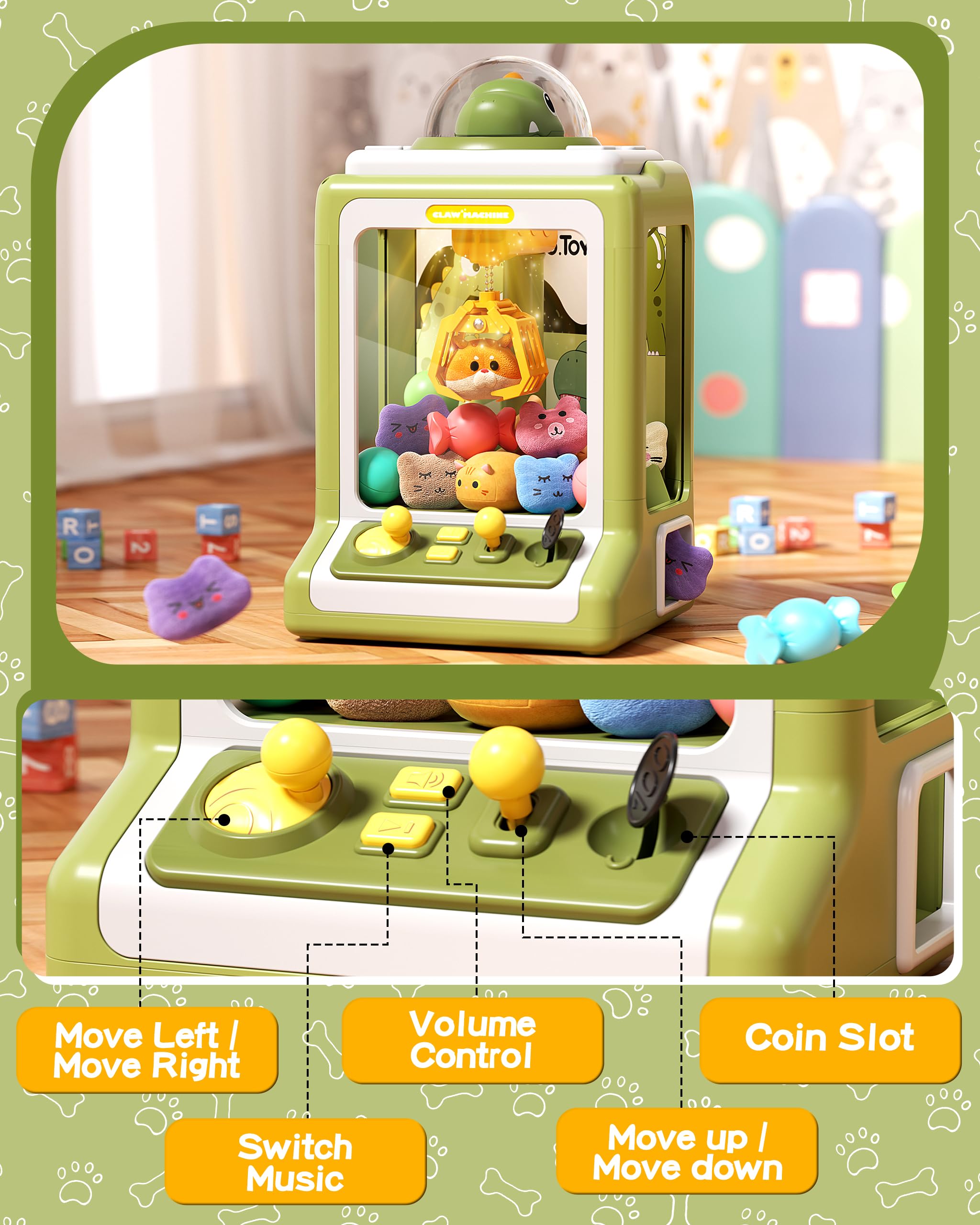 Foto 6 pulgar | Mini Máquina Expendedora Claw Machine Jovow Con Monedas De Juego Y Música Para Niños - Venta Internacional.