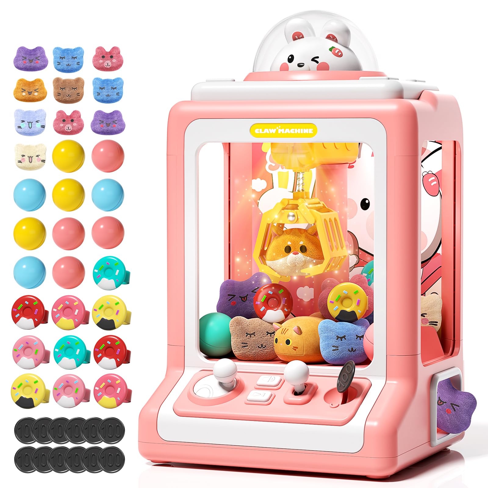 Foto 2 pulgar | Claw Machine Jovow Rabbit Para Niños Con 30 Juguetes Y Música - Venta Internacional.