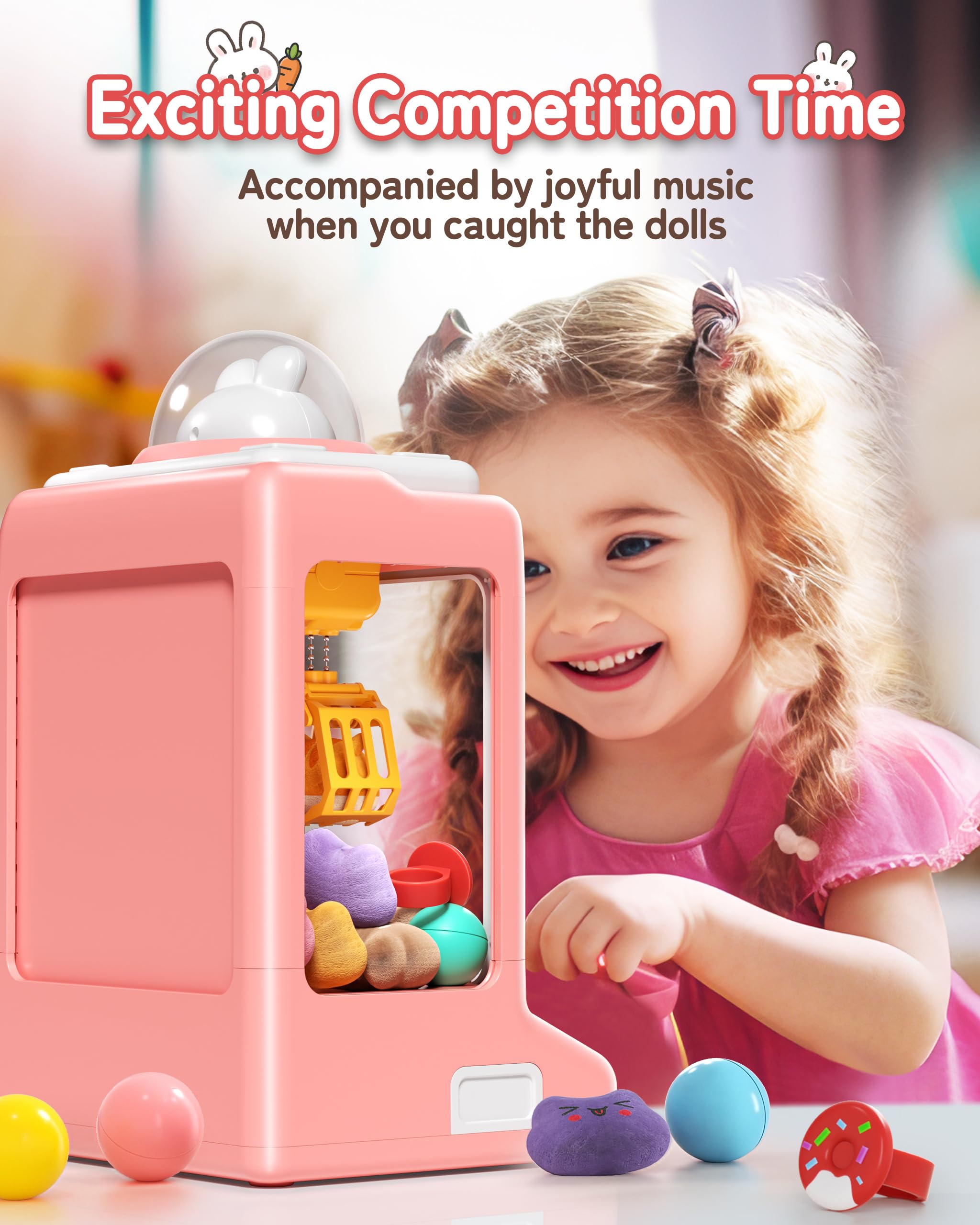 Foto 6 | Claw Machine Jovow Rabbit Para Niños Con 30 Juguetes Y Música - Venta Internacional.
