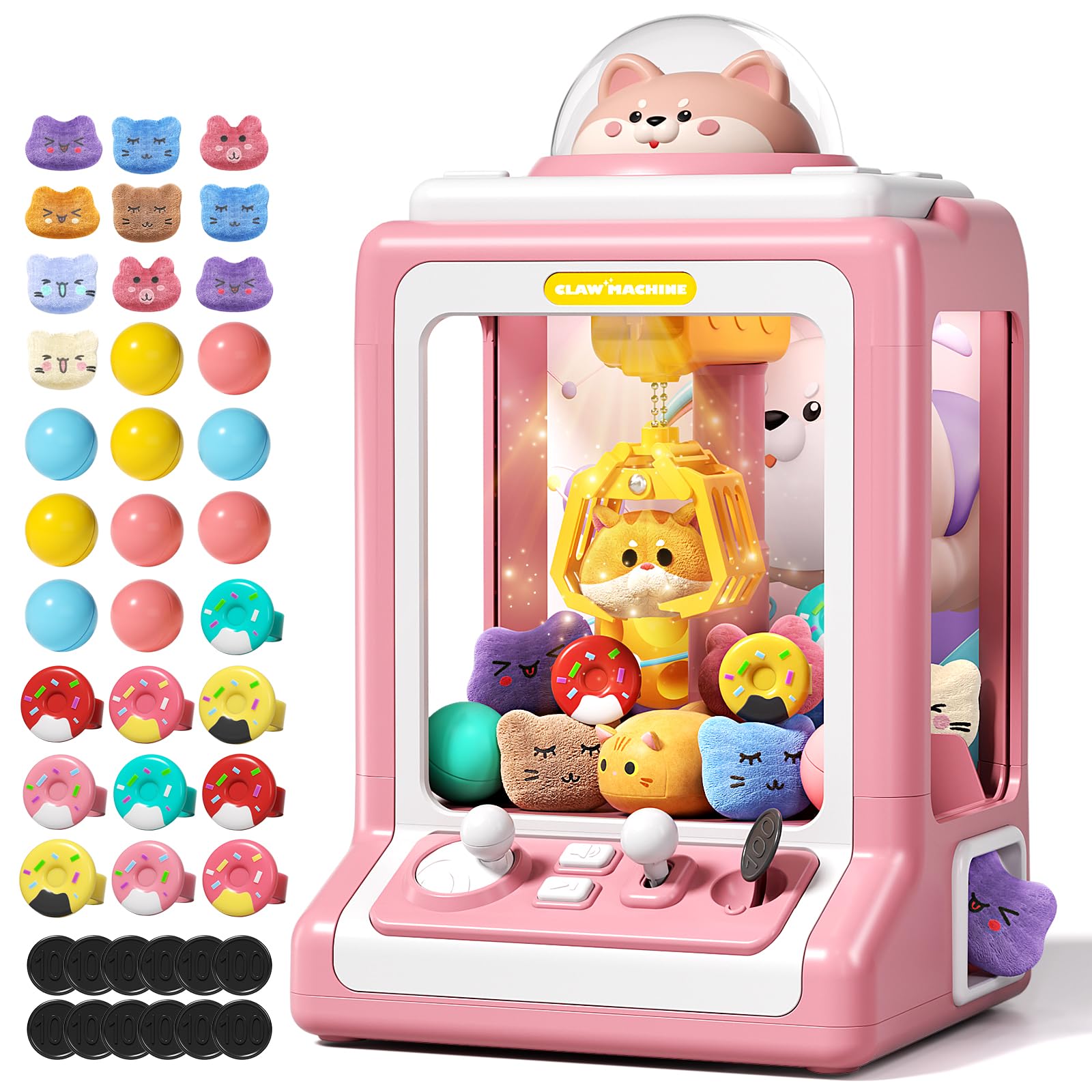 Foto 2 pulgar | Mini Máquina Expendedora Claw Machine Jovow Con Monedas De Juego Y 35 Juguetes - Venta Internacional.