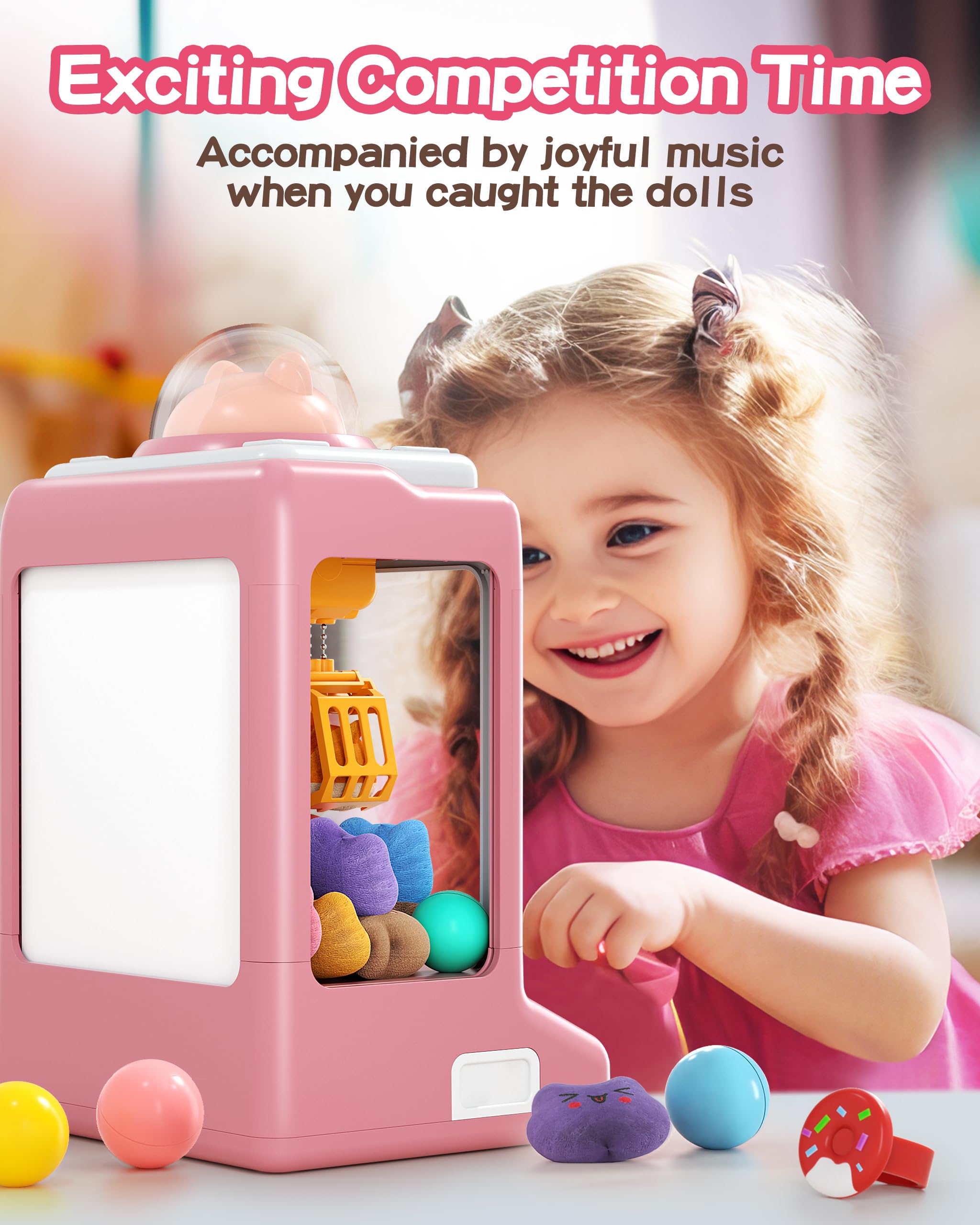 Foto 2 | Mini Máquina Expendedora Claw Machine Jovow Con Monedas De Juego Y 35 Juguetes - Venta Internacional.