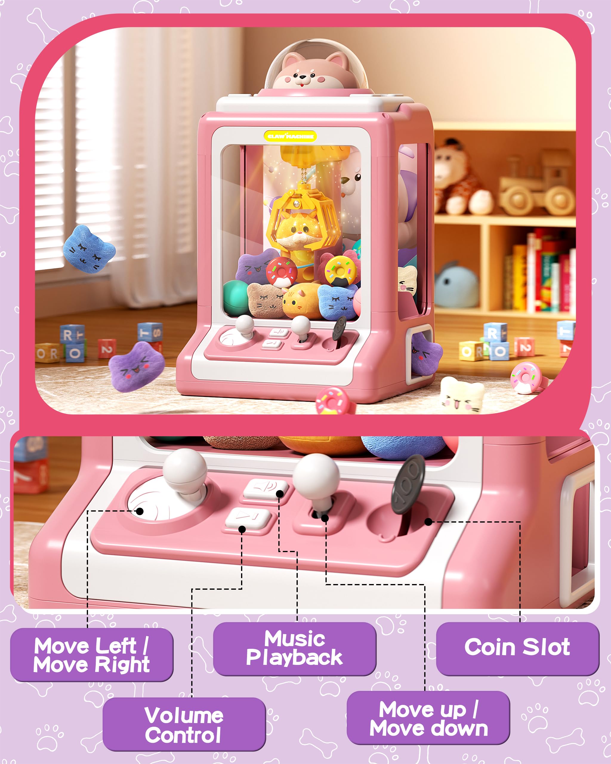 Foto 6 pulgar | Mini Máquina Expendedora Claw Machine Jovow Con Monedas De Juego Y 35 Juguetes - Venta Internacional.