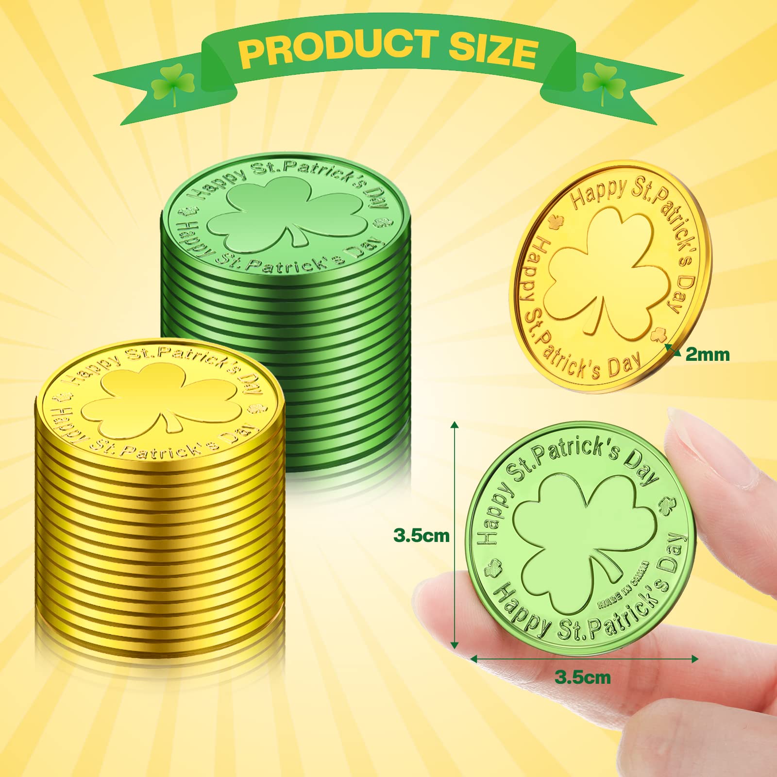 Foto 3 pulgar | Monedas Decorativas De Plástico Skylety Para El Día De San Patricio, 50 Unidades - Venta Internacional.