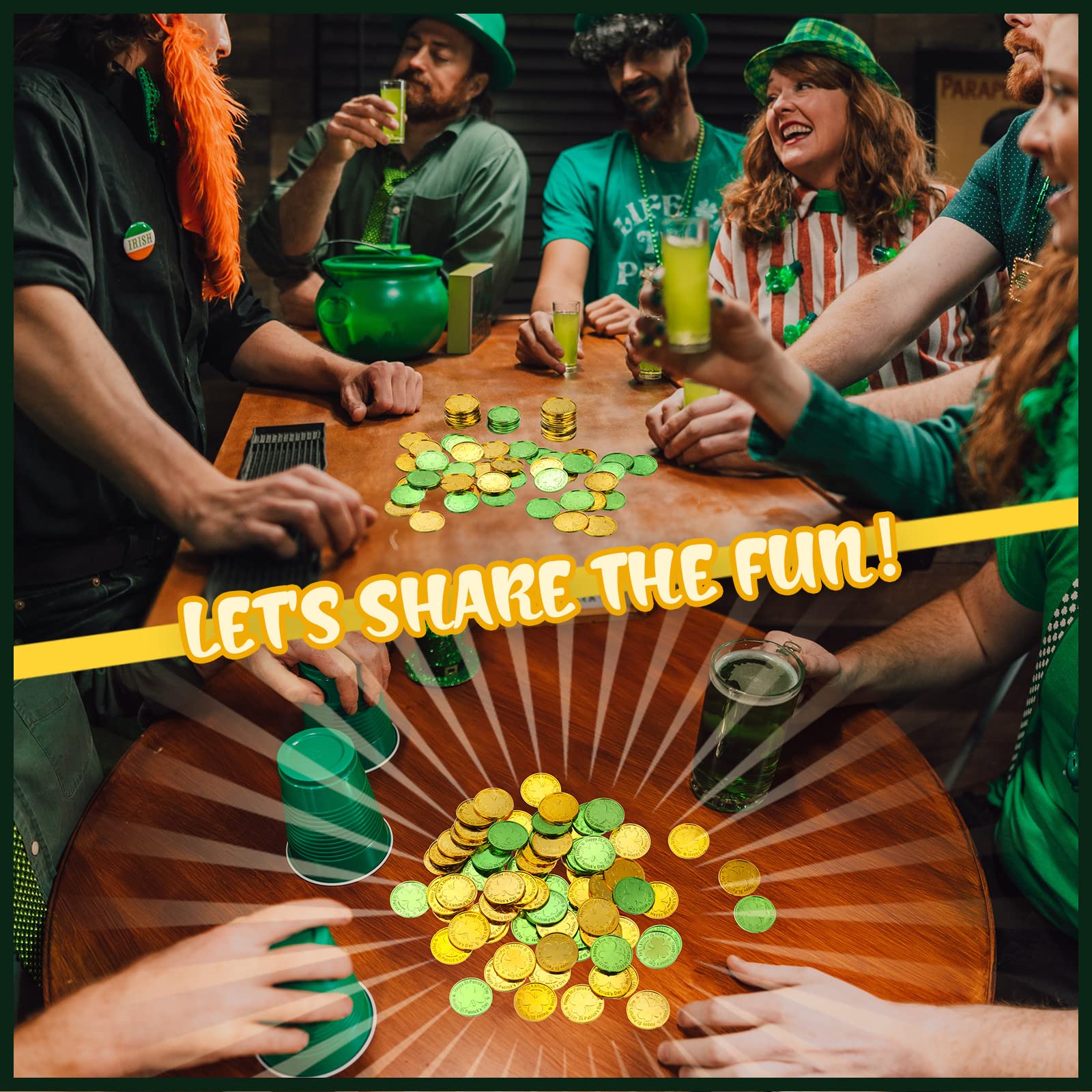 Foto 6 pulgar | Monedas Decorativas De Plástico Skylety Para El Día De San Patricio, 50 Unidades - Venta Internacional.