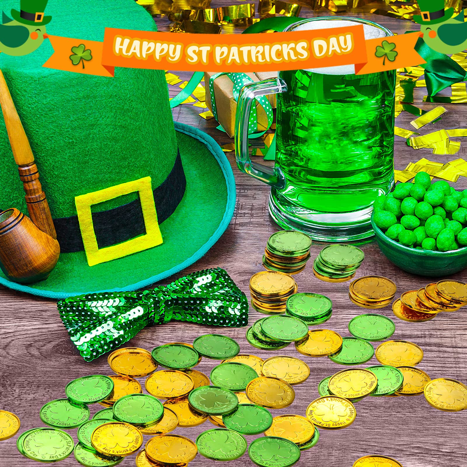 Foto 6 | Monedas Decorativas De Plástico Skylety Para El Día De San Patricio, 50 Unidades - Venta Internacional.