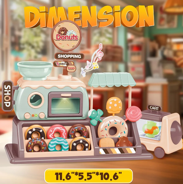 Foto 4 pulgar | Xtellar Juego De Caja Registradora Realista Para Tienda De Donuts Infantil