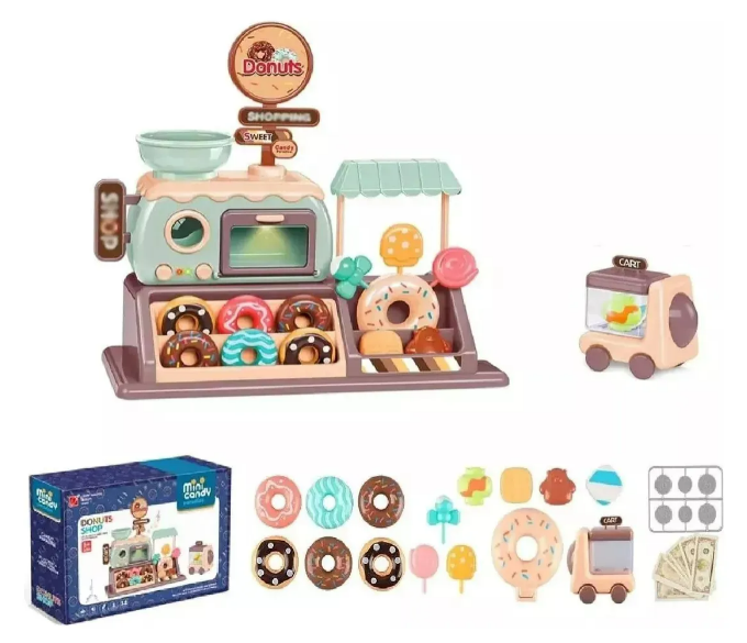 Foto 4 | Xtellar Juego De Caja Registradora Realista Para Tienda De Donuts Infantil