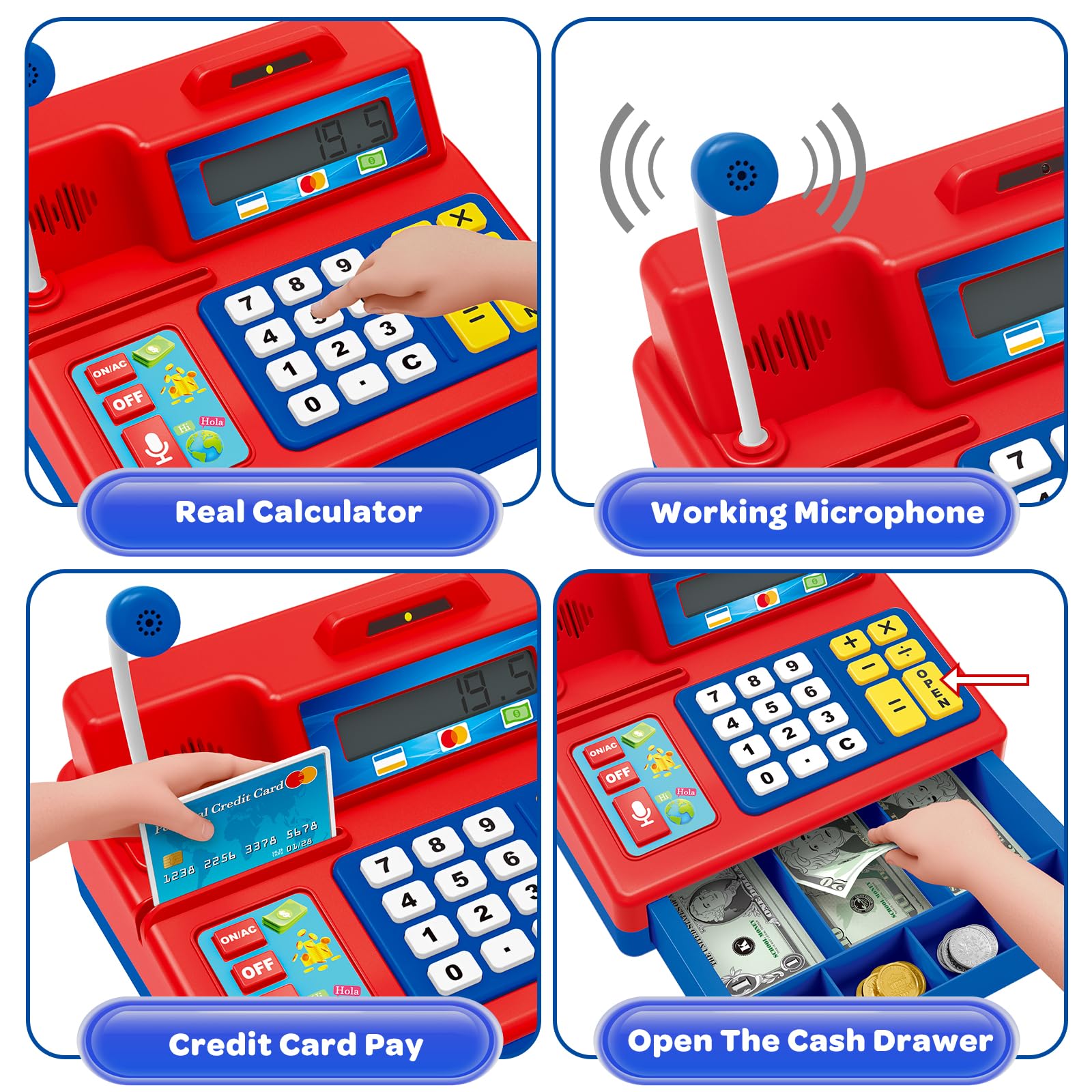 Foto 4 pulgar | Caja Registradora Baodlon 73 Unidades con Micrófono para Niños - Venta Internacional
