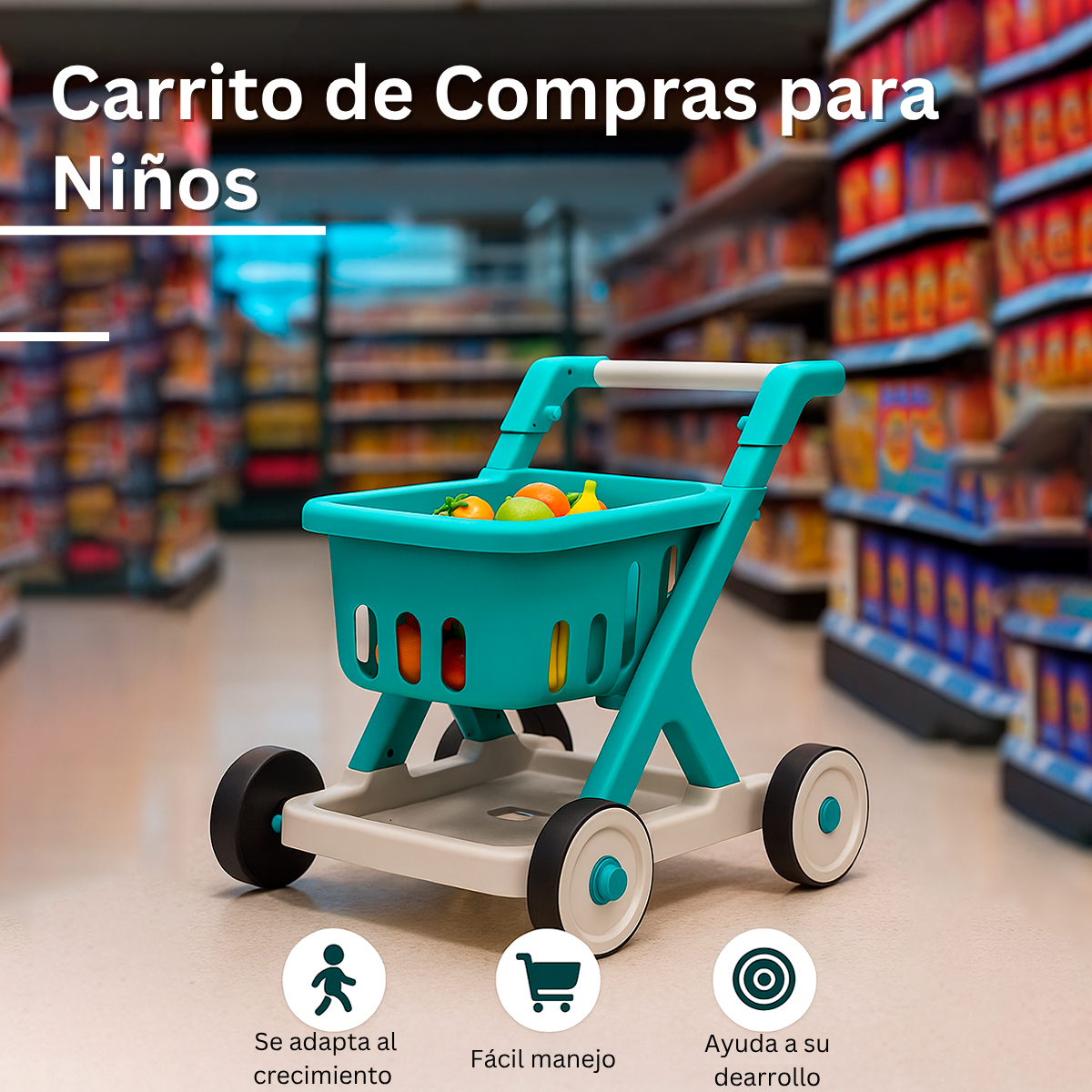 Foto 3 pulgar | Carrito Infantil De Supermercados Komfort Con Sonidos