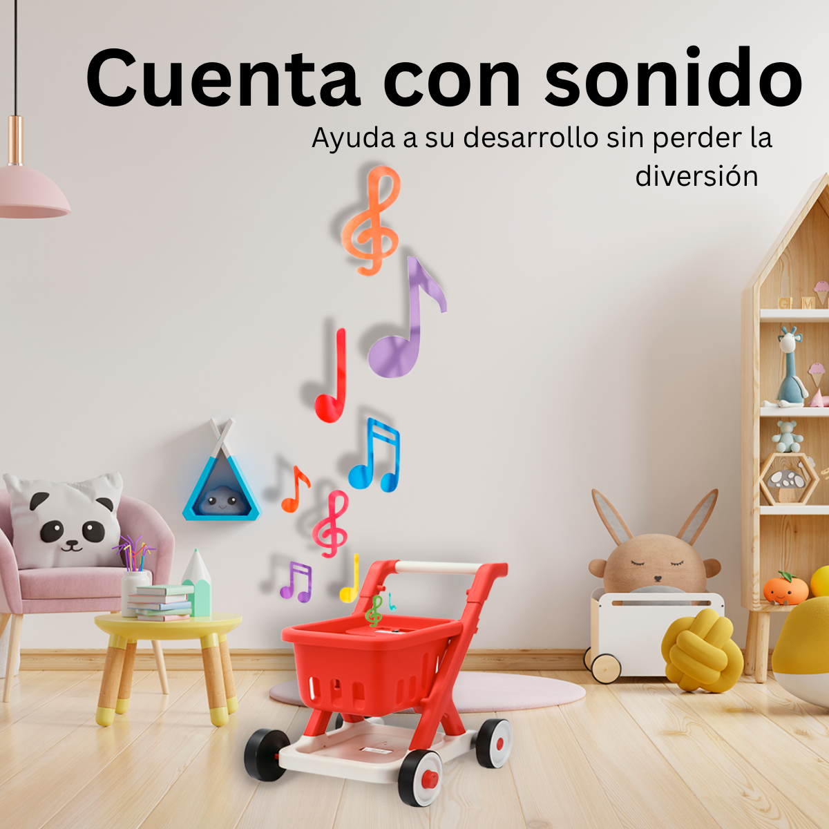 Foto 5 pulgar | Carrito Infantil De Supermercados Komfort Con Sonidos