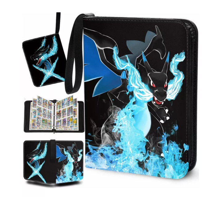 Carpeta De Tarjetas Pokemon 900 Bolsillos Album Tarjetas Color Azul Con Negro Wünd