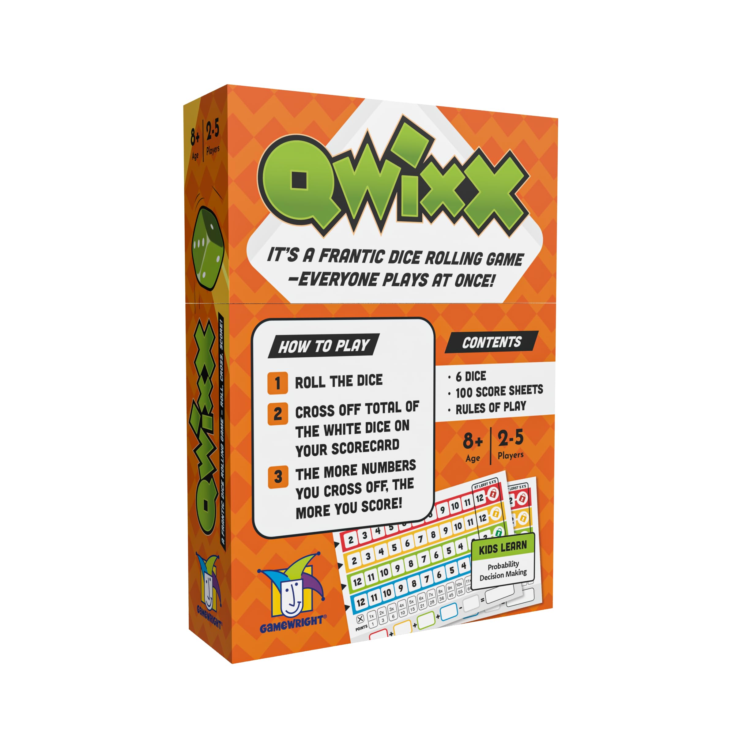 Foto 6 pulgar | Juego De Dados Gamewright Qwixx Fast Family Con 6 Dados Y Almohadilla - Venta Internacional.