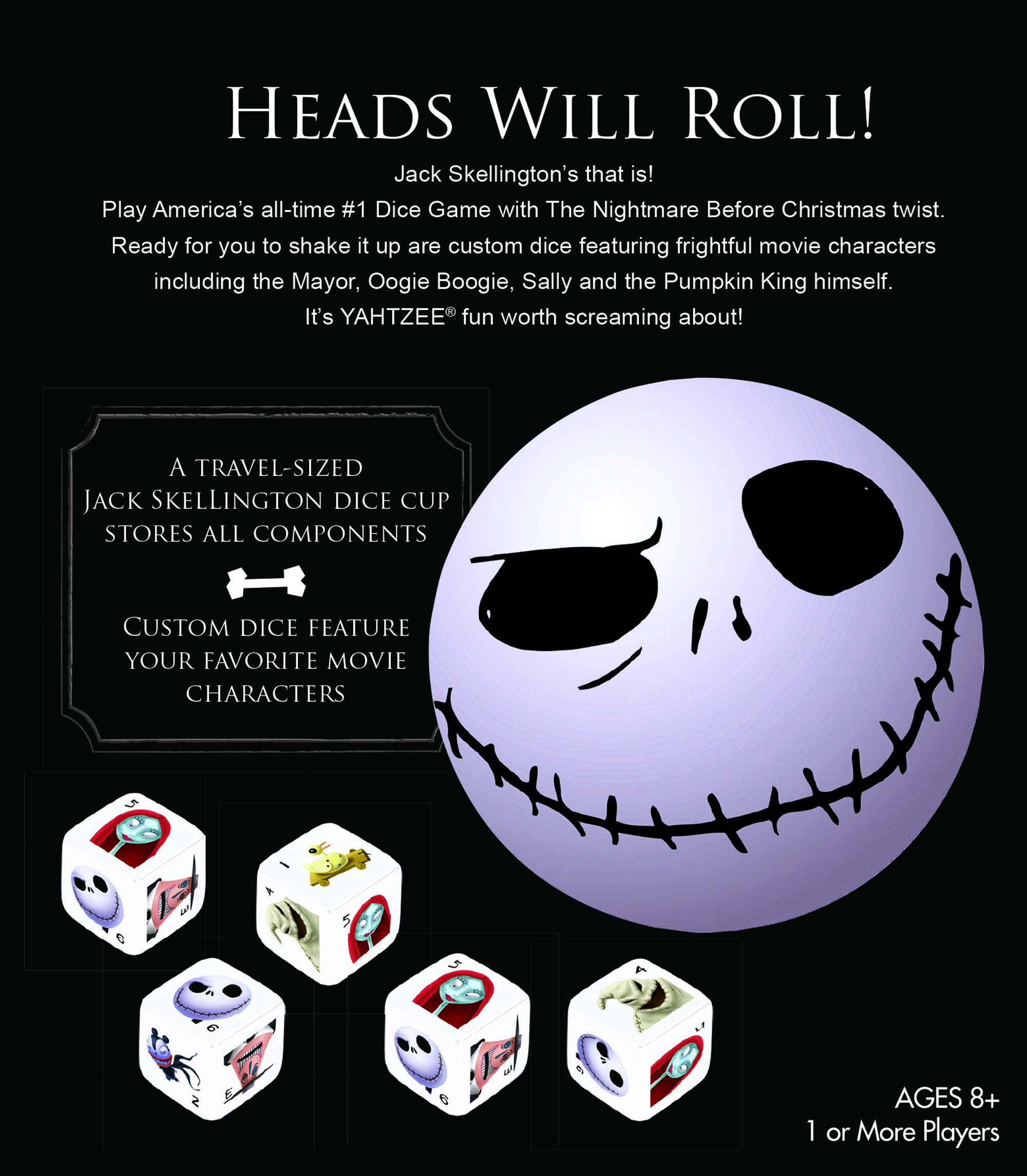 Foto 3 | Juego De Dados Disney Yahtzee La Pesadilla Antes De Navidad - Venta Internacional
