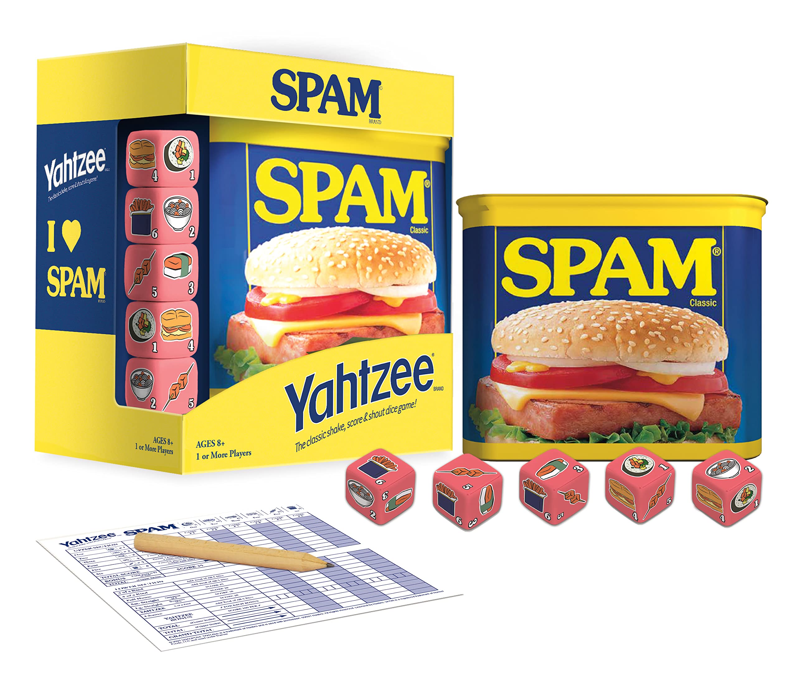 Foto 5 pulgar | Juego Coleccionable De Yahtzee Yahtzee Spam Brand Con Dados Personalizados - Venta Internacional.