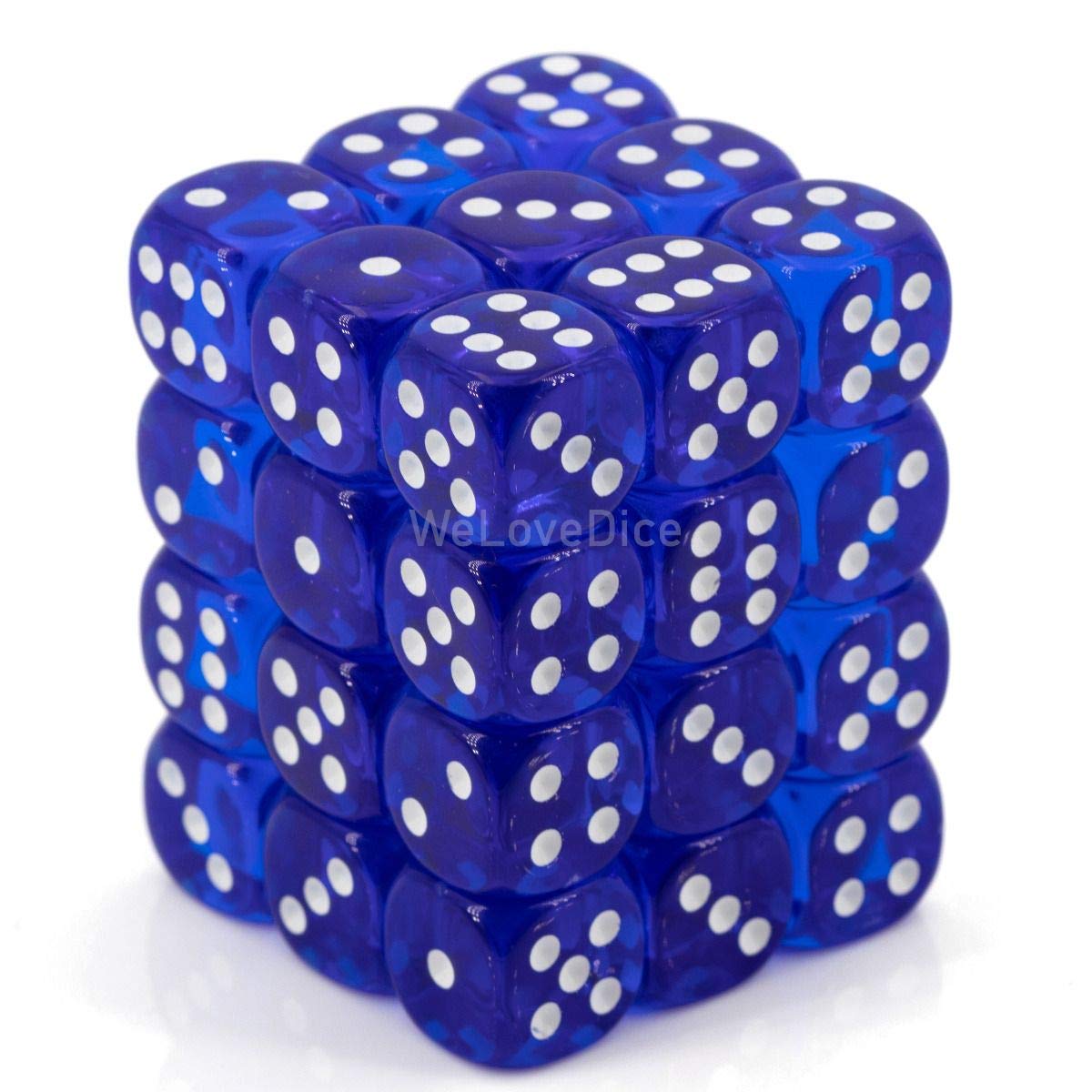 Foto 6 pulgar | Juego De Dados Chessex D6 Azul/blanco Translúcido 12 Mm (36) Con Caja - Venta Internacional.