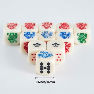 Foto 2 | Juego De 30 Dados De Póker Skylety De 16 Mm Y 6 Caras Para Juegos De Póquer - Venta Internacional.