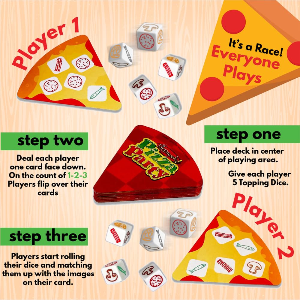 Foto 6 pulgar | Juego De Dados, Juegos Universitarios, Pizza, Fiesta, Niños Y Familias Mayores De 6 Años - Venta Internacional.