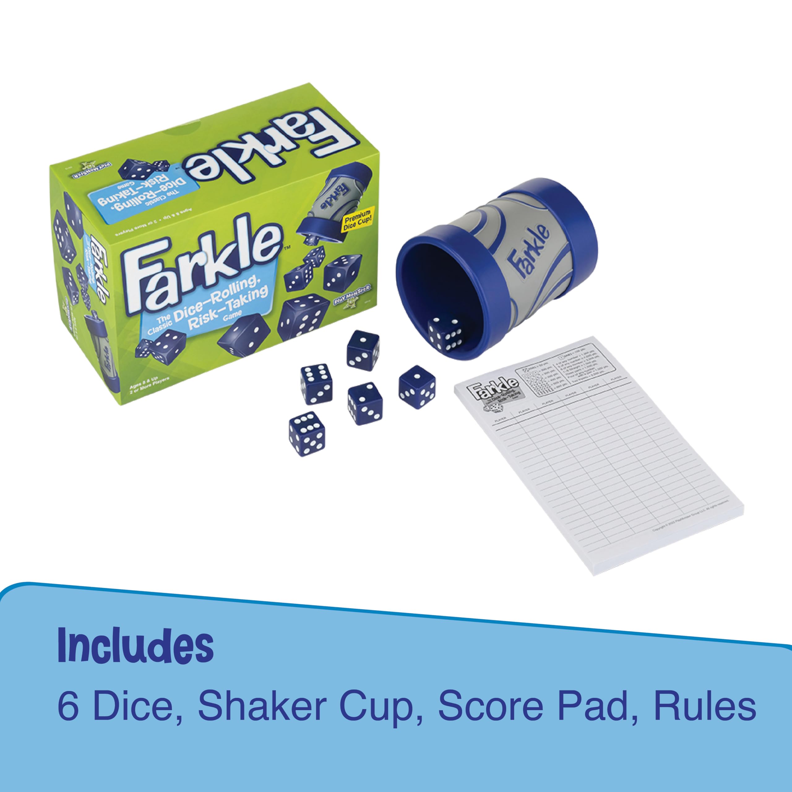 Foto 2 | Juego De Dados Playmonster Farkle Classic Con Copa De Dados Y Hojas De Puntuación - Venta Internacional.