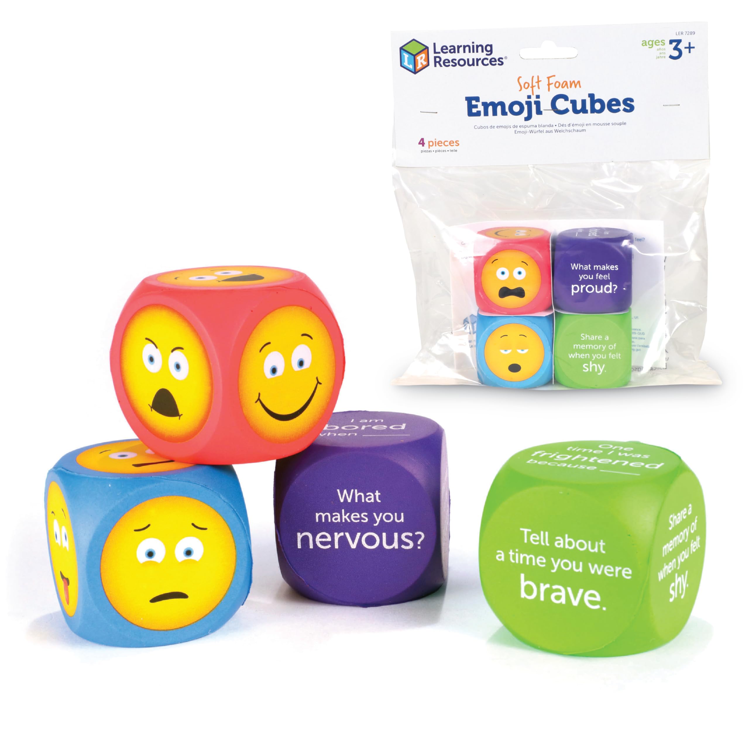 Juego De 4 Recursos De Aprendizaje Con Cubos De Emojis De Espuma Para Niños A Partir De 3 Años - Venta Internacional.