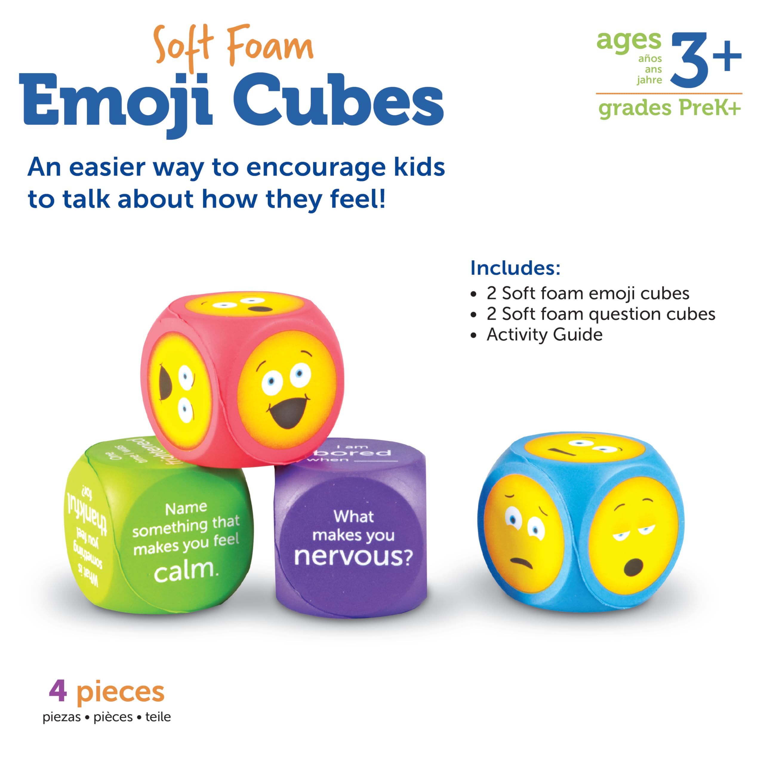 Foto 7 pulgar | Juego De 4 Recursos De Aprendizaje Con Cubos De Emojis De Espuma Para Niños A Partir De 3 Años - Venta Internacional.