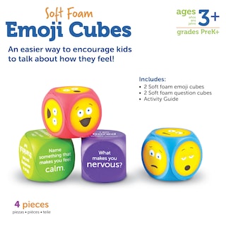Foto 6 | Juego De 4 Recursos De Aprendizaje Con Cubos De Emojis De Espuma Para Niños A Partir De 3 Años - Venta Internacional.
