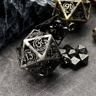 Foto 7 | Juego de Dados Haxtec Mini Metal DnD con Contenedor para Collar y Llavero - Venta Internacional