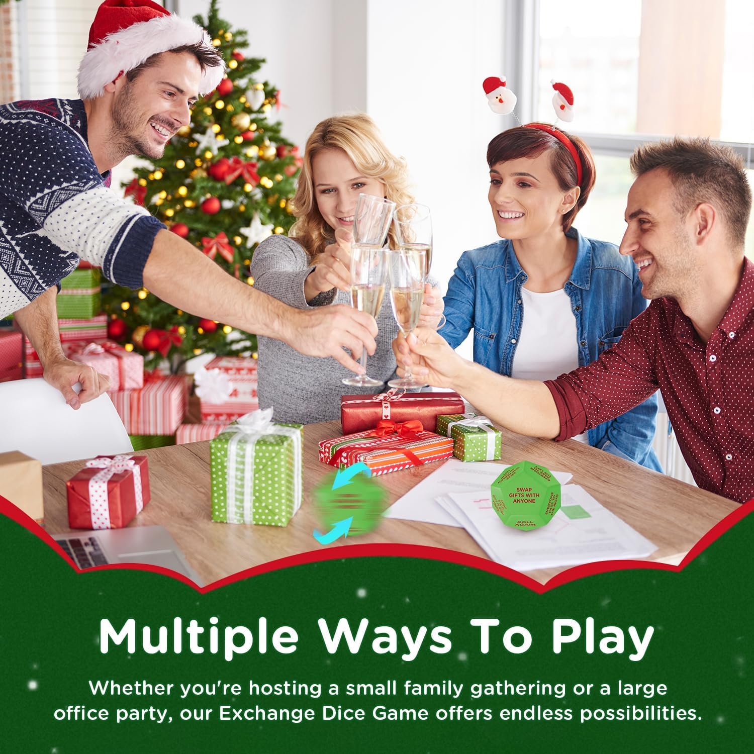 Foto 5 pulgar | Juego De Dados: Intercambio De Regalos De Papá Noel Para La Fiesta De Navidad - Venta Internacional.