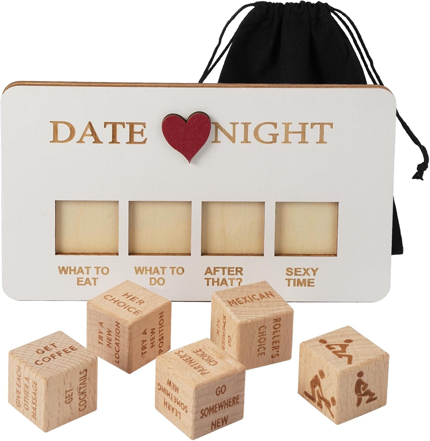 Foto 2 pulgar | Date Night Dice, Dado De Madera Para Citas, Decisión, Regalo - Venta Internacional.