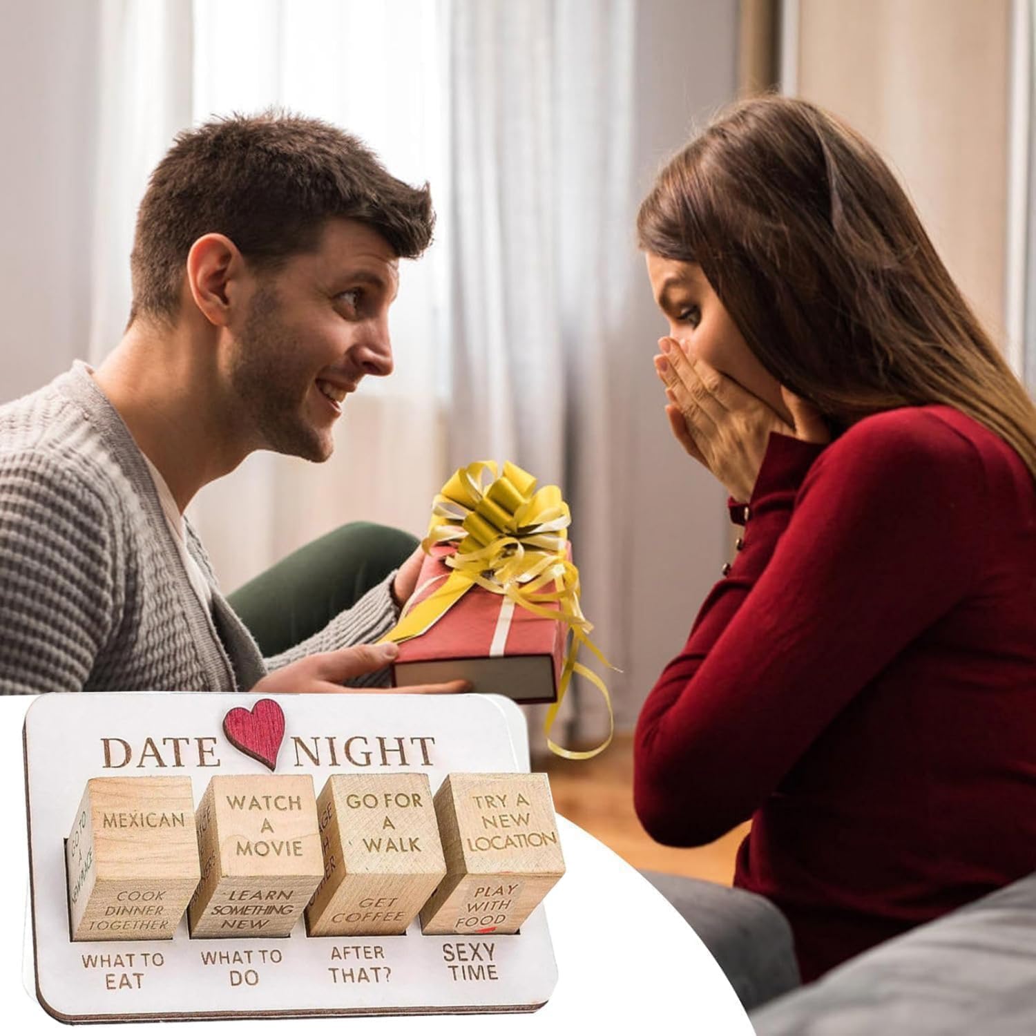 Foto 4 pulgar | Date Night Dice, Dado De Madera Para Citas, Decisión, Regalo - Venta Internacional.