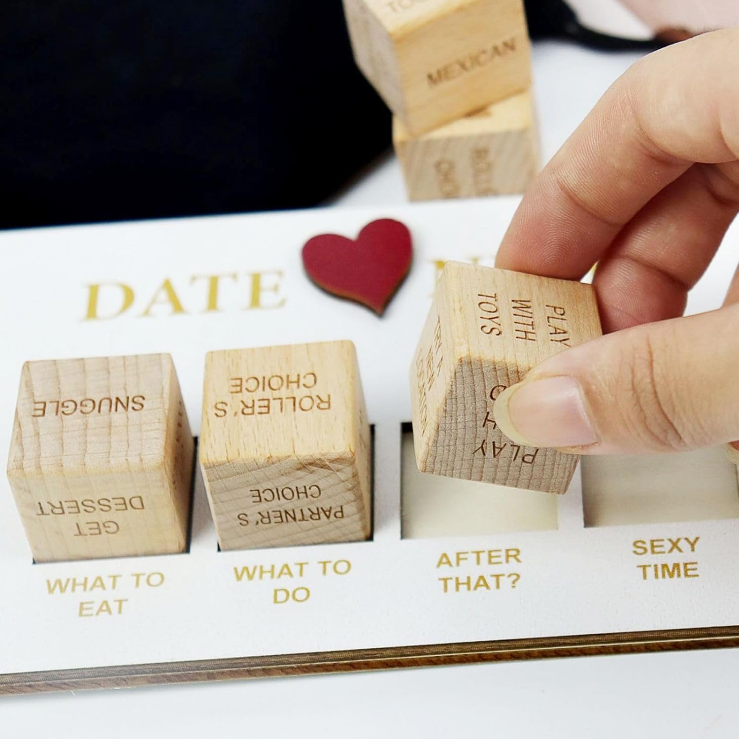 Foto 7 pulgar | Date Night Dice, Dado De Madera Para Citas, Decisión, Regalo - Venta Internacional.