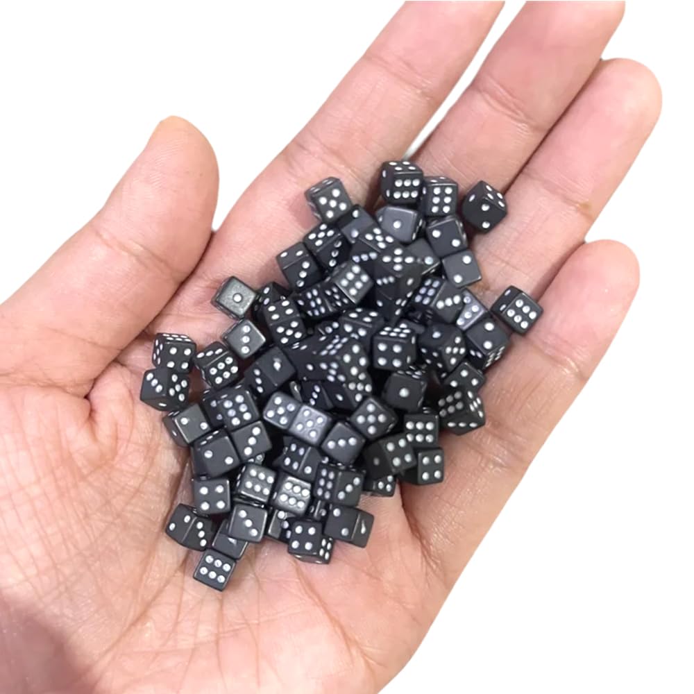 Foto 2 pulgar | Juego De Dados Mini, 5 Mm, D6, Negro Sólido, 100 Unidades, Para Juegos De Mesa - Venta Internacional.