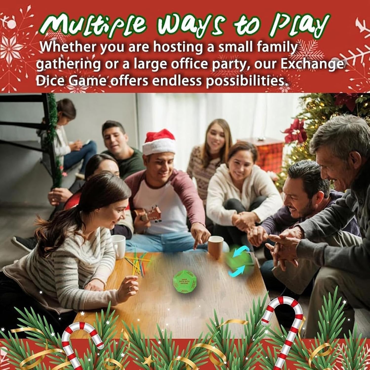 Foto 6 pulgar | Juego De Dados: Intercambio De Regalos De Papá Noel Para La Fiesta De Navidad - Venta Internacional.