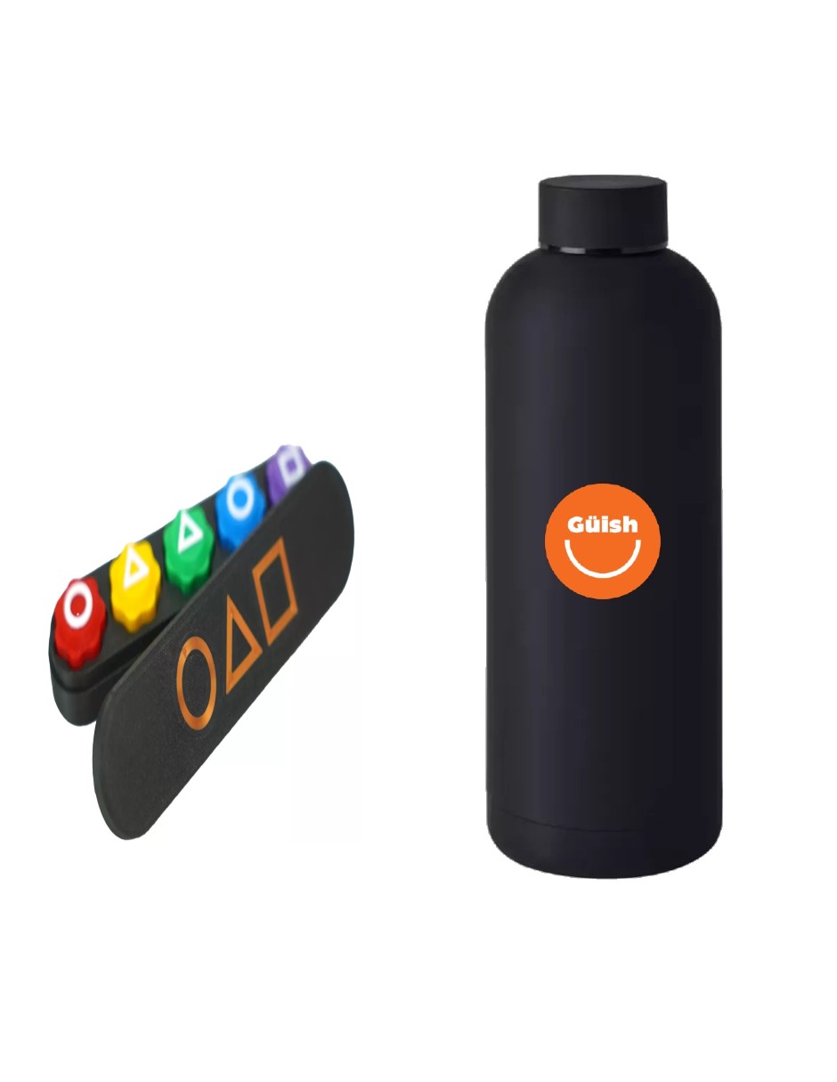 Gonggi Juego De Mesa + Termo De Agua Güish
