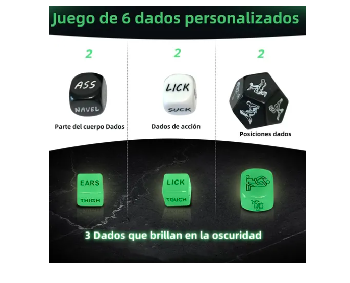 Foto 4 pulgar | Dados Xtellar Para Adultos Juegos Mesa Eroticos 6 Piezas En Set