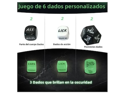Foto 3 | Dados Xtellar Para Adultos Juegos Mesa Eroticos 6 Piezas En Set