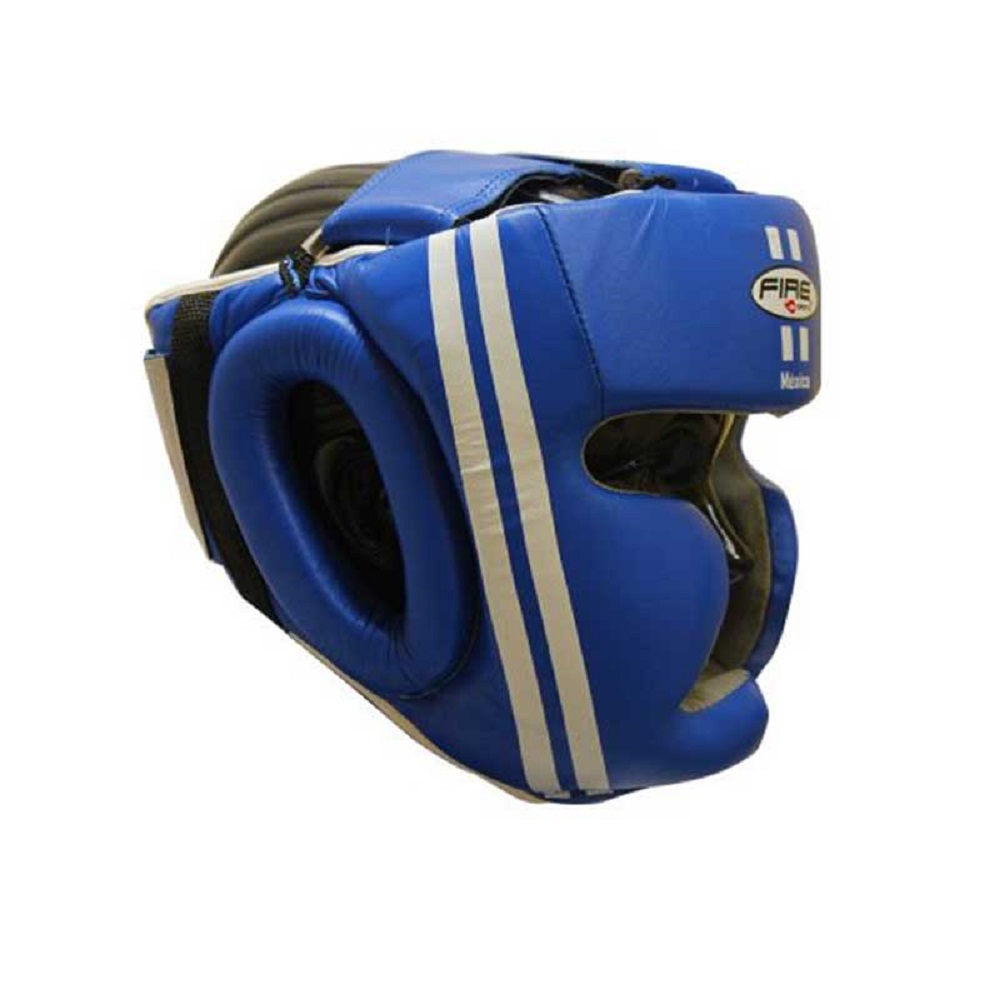 Foto 4 pulgar | Careta para Boxeo Fire Sports Piel color Azul Cubre Pómulos y Barbilla para Entrenamiento Talla Chica