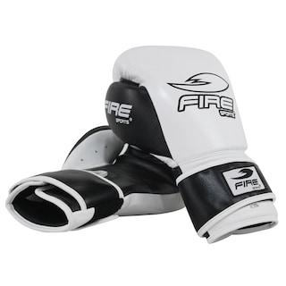 Foto 3 | Guantes de Box Fire Sports Piel Boxing 12oz color Blanco