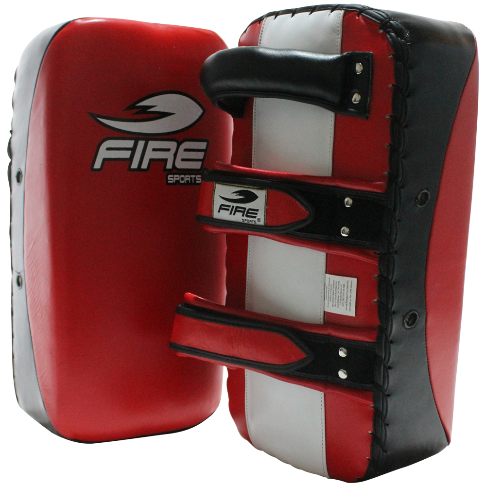 Foto 4 pulgar | Par Thai Pads Planos Fire Sports Rojo/ Negro En Piel Boxeo Artes Marciales