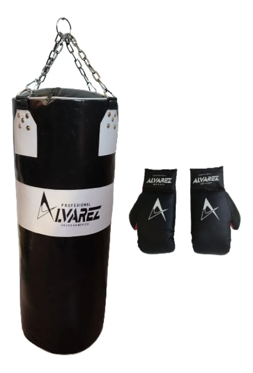 Costal Box Álvarez Lona Negro + Guantes 16 Oz