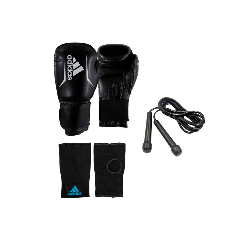 Foto 6 pulgar | Kit Boxeo Guantes 12 Oz + Guanteletas + Cuerda Adidas Negros