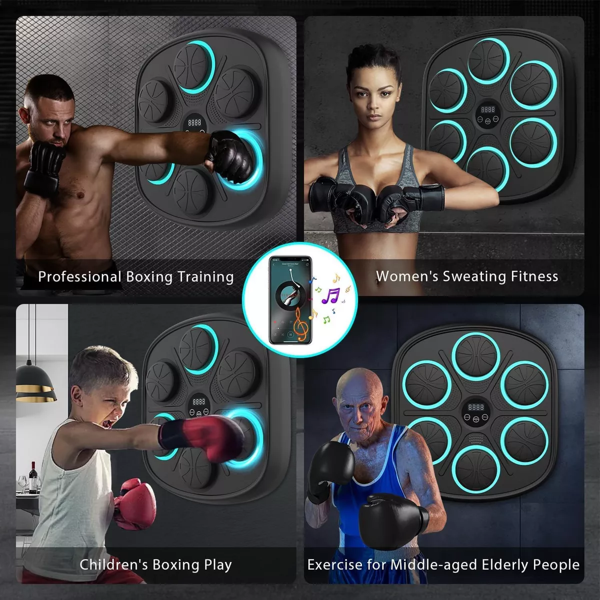Foto 4 pulgar | Máquina de Boxeo Musical con Guantes Eo Safe Imports Esi-17324 Negro