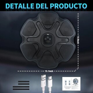 Foto 4 | Máquina De Boxeo Belug Con Musical Bluetooth Objetivo De Boxeo Negro